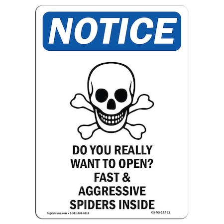 Safety Sign, OSHA Notice, 18" Height, Rigid Plastic, Do You Really Want Sign With Symbol, Portrait